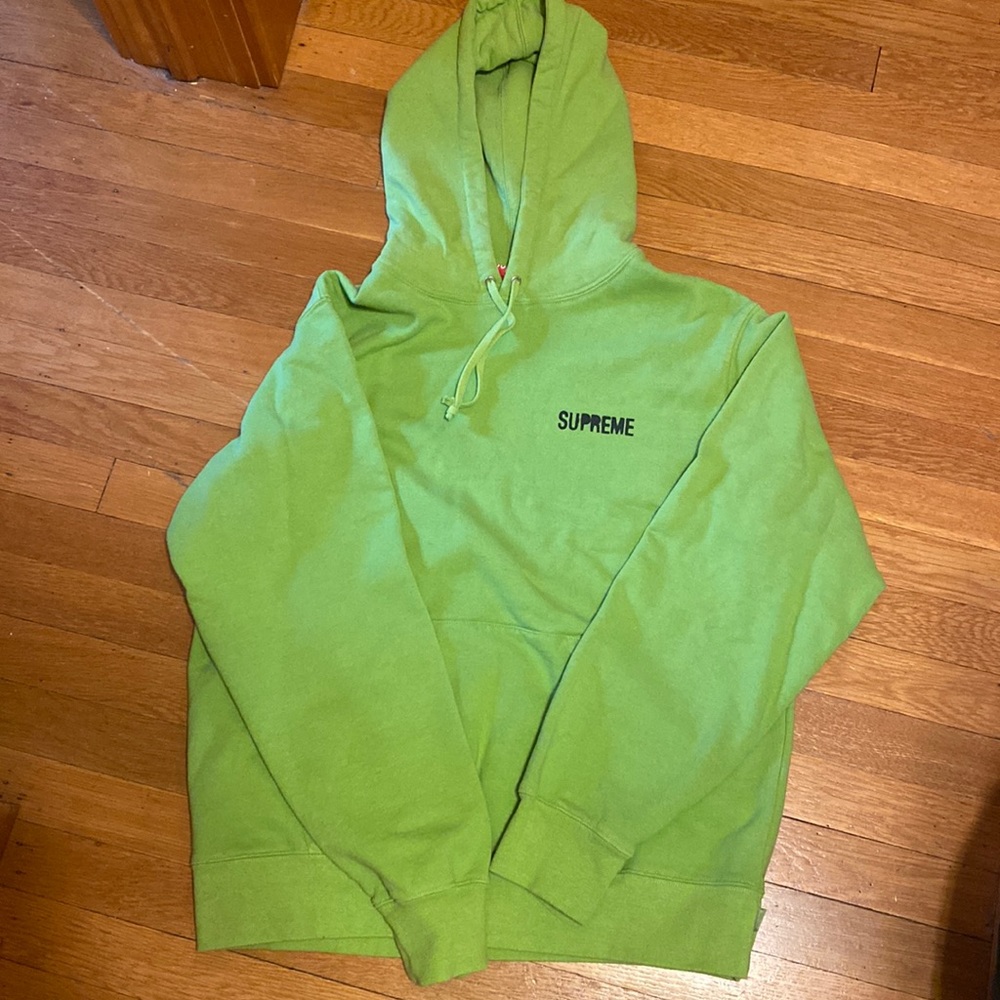 Supreme Lime Green Hoodie with Small Logo